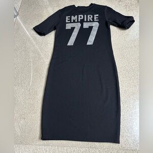 STAR WARS X FOREVER 21 BLACK SILVER EMPIRE 77 BLACK BODYCON MINI DRESS SZ S